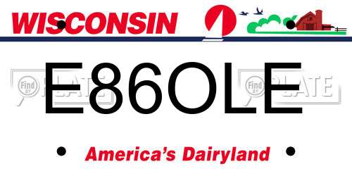 E86OLE Wisconsin License Plate