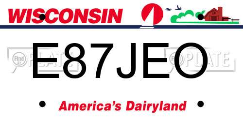 E87JEO Wisconsin License Plate