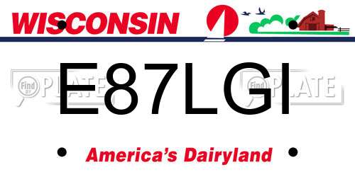 E87LGI Wisconsin License Plate