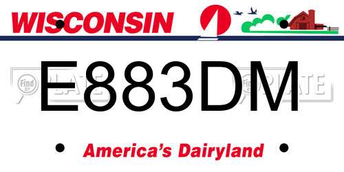 E883DM Wisconsin License Plate