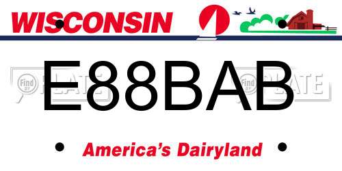 E88BAB Wisconsin License Plate