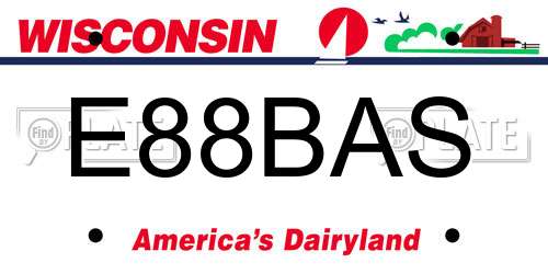 E88BAS Wisconsin License Plate