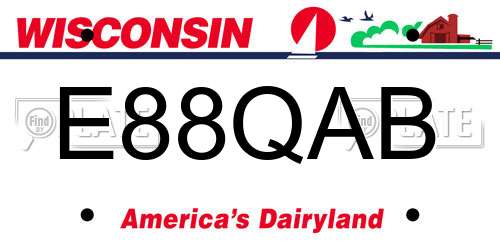 E88QAB Wisconsin License Plate