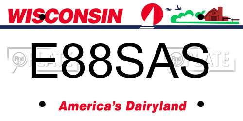 E88SAS Wisconsin License Plate