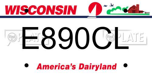 E890CL Wisconsin License Plate