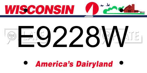 E9228W Wisconsin License Plate