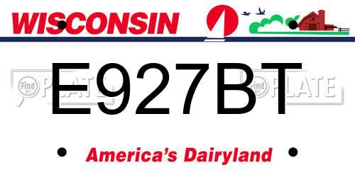 E927BT Wisconsin License Plate
