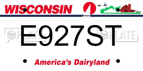 E927ST Wisconsin License Plate