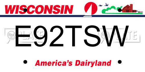 E92TSW Wisconsin License Plate