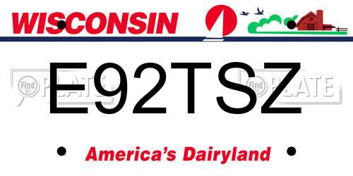 E92TSZ Wisconsin License Plate