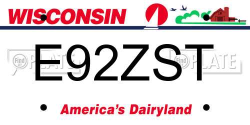 E92ZST Wisconsin License Plate