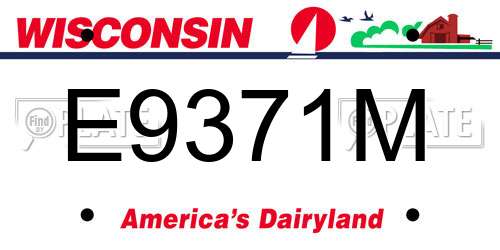 E9371M Wisconsin License Plate