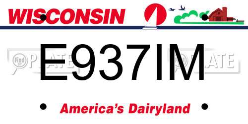 E937IM Wisconsin License Plate