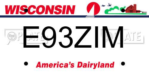 E93ZIM Wisconsin License Plate