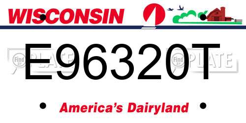 E96320T Wisconsin License Plate