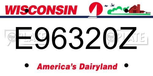 E96320Z Wisconsin License Plate