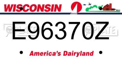 E96370Z Wisconsin License Plate