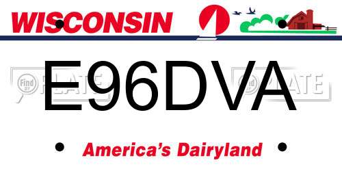 E96DVA Wisconsin License Plate
