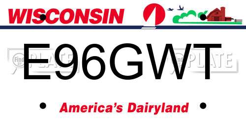 E96GWT Wisconsin License Plate