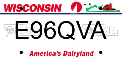 E96QVA Wisconsin License Plate