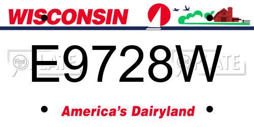 E9728W Wisconsin License Plate