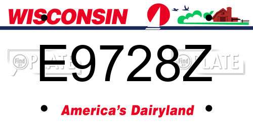 E9728Z Wisconsin License Plate