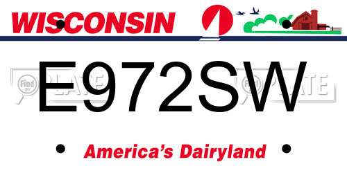 E972SW Wisconsin License Plate