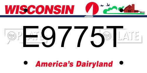 E9775T Wisconsin License Plate