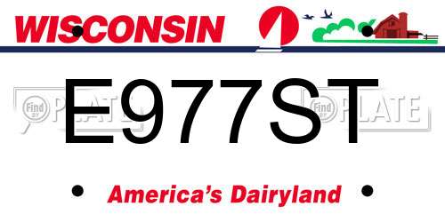 E977ST Wisconsin License Plate