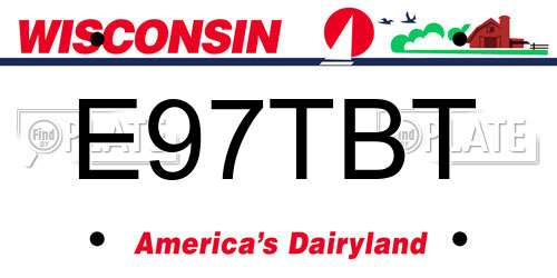 E97TBT Wisconsin License Plate