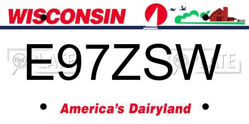 E97ZSW Wisconsin License Plate