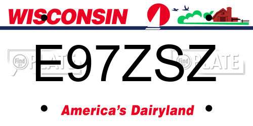 E97ZSZ Wisconsin License Plate