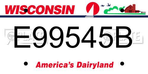 E99545B Wisconsin License Plate