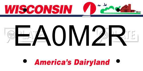 EA0M2R Wisconsin License Plate