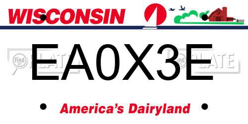 EA0X3E Wisconsin License Plate