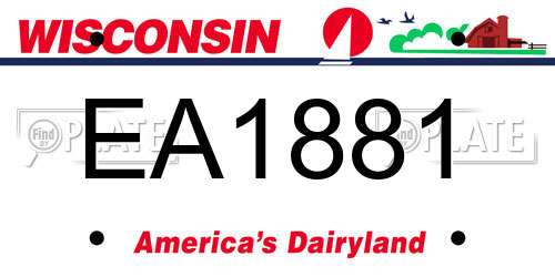 EA1881 Wisconsin License Plate