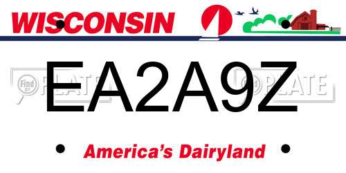 EA2A9Z Wisconsin License Plate
