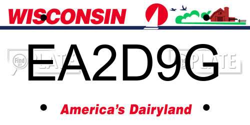 EA2D9G Wisconsin License Plate