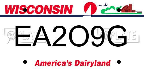 EA2O9G Wisconsin License Plate