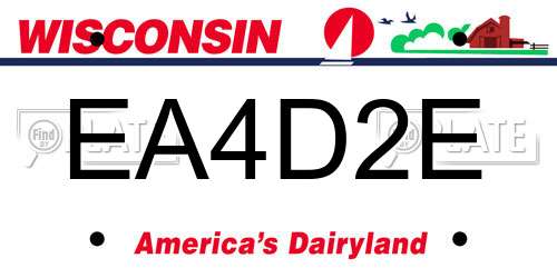 EA4D2E Wisconsin License Plate