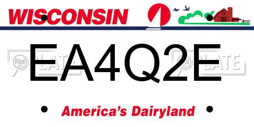 EA4Q2E Wisconsin License Plate