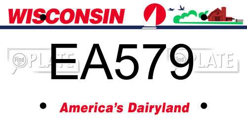 EA579 Wisconsin License Plate