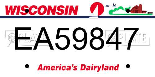 EA59847 Wisconsin License Plate
