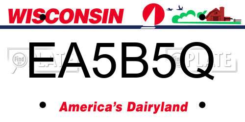 EA5B5Q Wisconsin License Plate