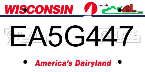 EA5G447 Wisconsin License Plate
