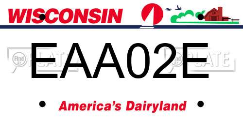 EAA02E Wisconsin License Plate