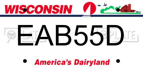 EAB55D Wisconsin License Plate