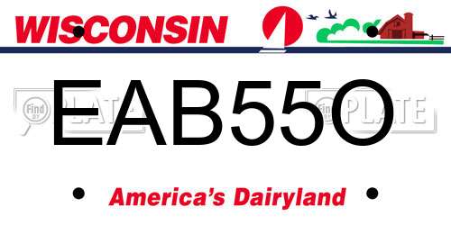 EAB55O Wisconsin License Plate