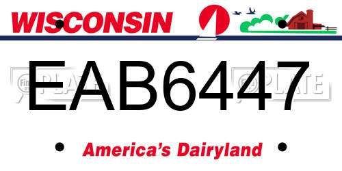 EAB6447 Wisconsin License Plate
