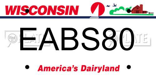 EABS80 Wisconsin License Plate